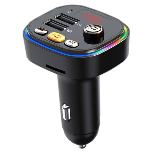 C20 Car Mp3 Bluetooth-compatible Player Plug-in Card/u Disk Hands-free Call Audio Player Cigarette Lighter Fm Transmitter random black or silver