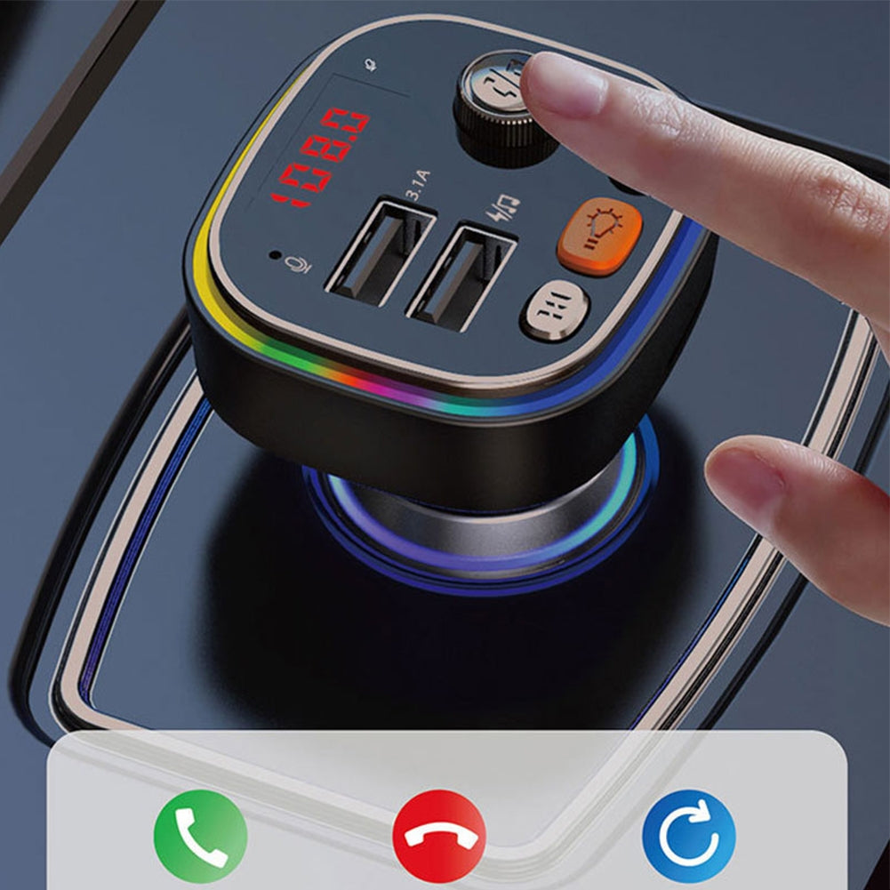 C20 Car Mp3 Bluetooth-compatible Player Plug-in Card/u Disk Hands-free Call Audio Player Cigarette Lighter Fm Transmitter random black or silver