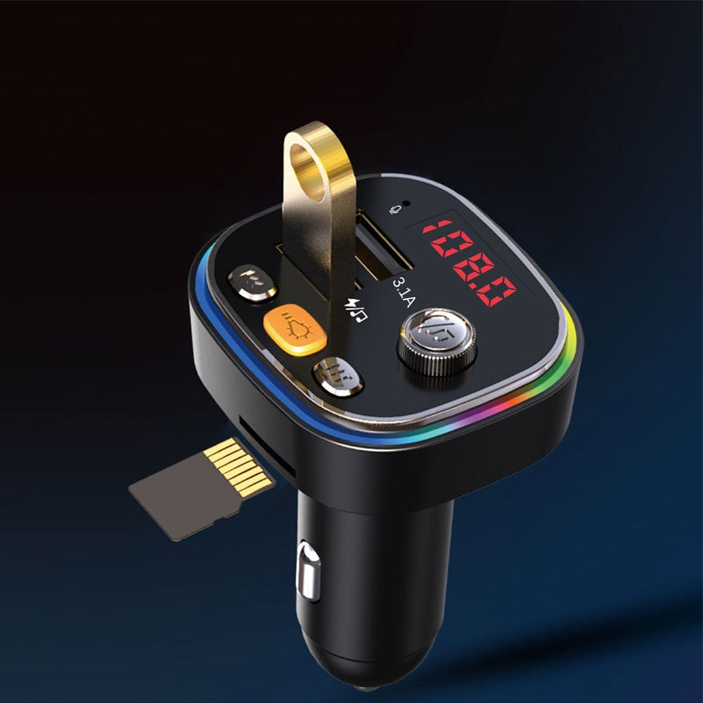 C20 Car Mp3 Bluetooth-compatible Player Plug-in Card/u Disk Hands-free Call Audio Player Cigarette Lighter Fm Transmitter random black or silver