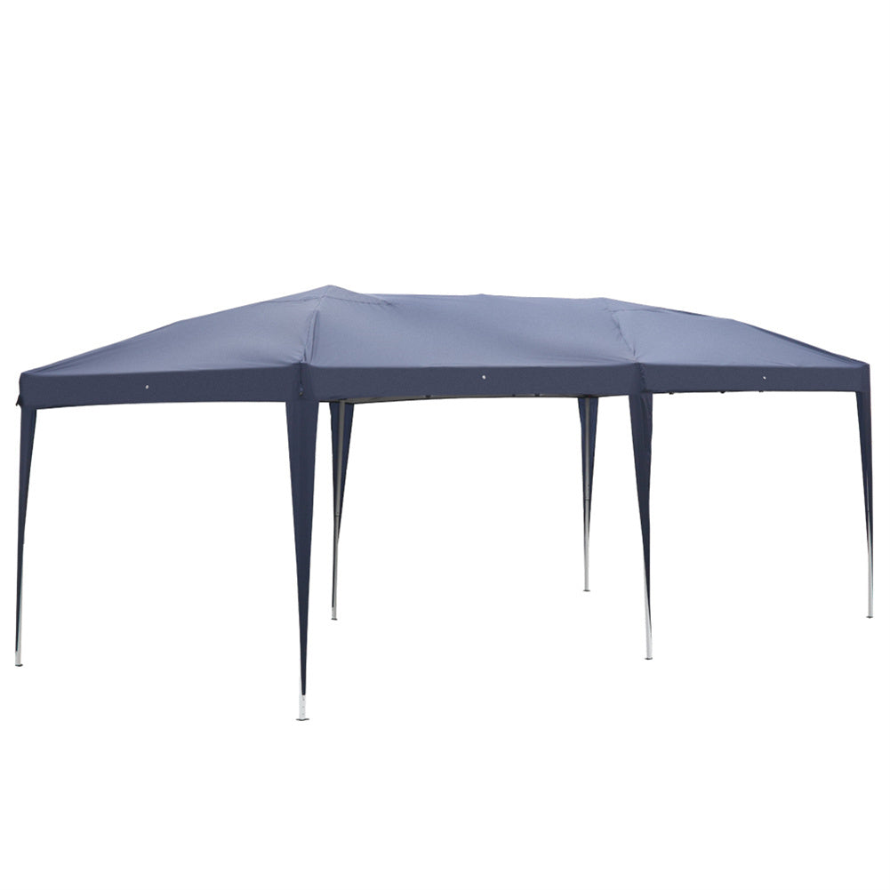 US Outdoor Folding Tent Adjustable Height Camping Waterproof Sun Shelter Tent 3 x 6m Blue