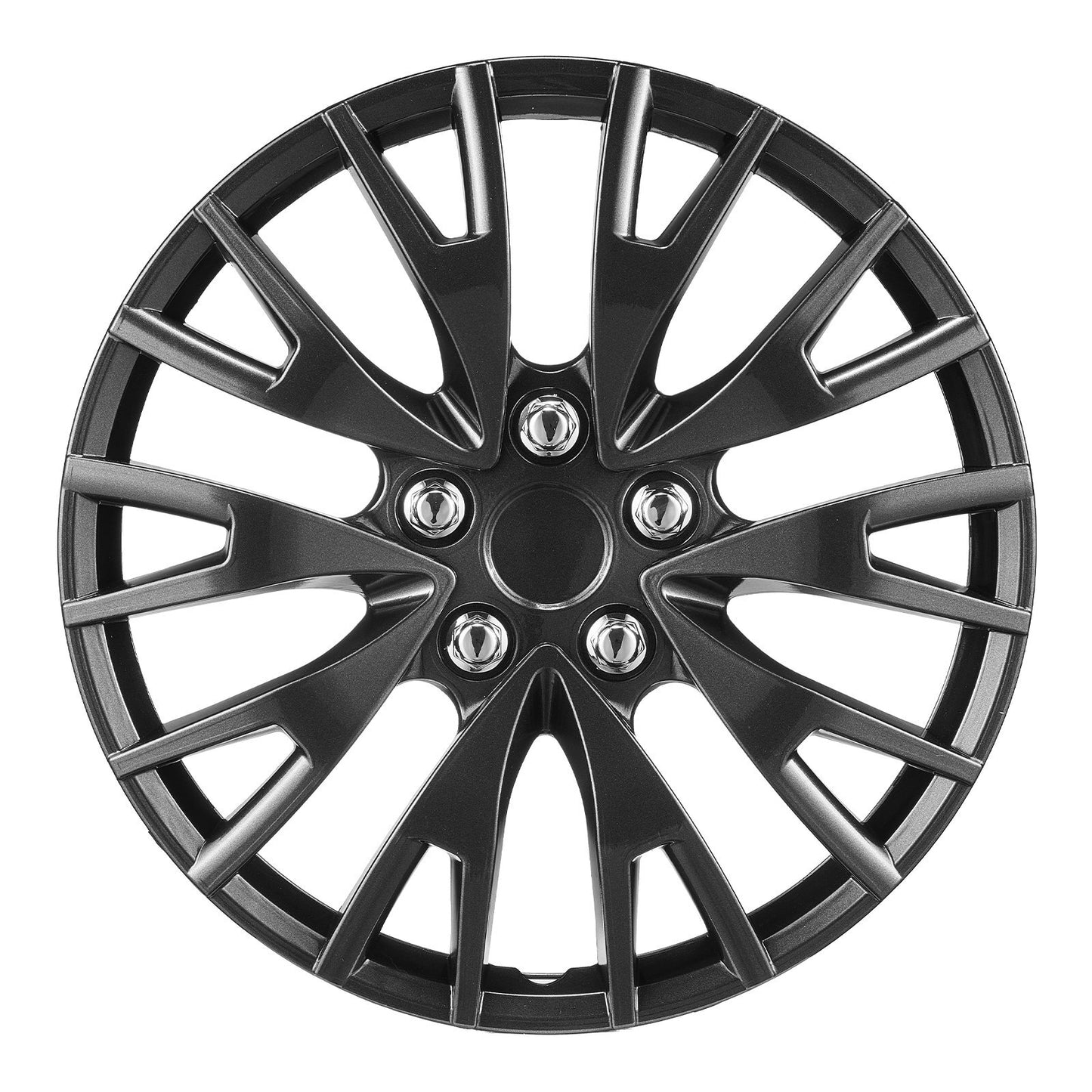VEVOR Wheel Rim Cover Hubcaps, 16 in Diameter, Sturdy & Durable Scratch-Resistant Hubcap with Snap & Valve Nozzle Hole, ABS & PC Hubcap with High Rigidity & Less Wind Drag, Fits for All Weather Use