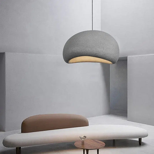 Body Color: WHITE, Size: S, Emitting Color: Cold White - Minimalist Wabi-Sabi LED Chandeliers Light Living Kitchen Island  Restaurant Decor Hanging Lamp Suspension