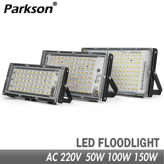 Color Temperature: Cool White(5500-7000K), Emitting Color: changeable, Wattage: 10W - 50W 100W 150W Led Flood Light IP65 Waterproof AC 220V Outdoor Floodlight Spotlight LED Reflector Street Lamp Wall Flood Lights