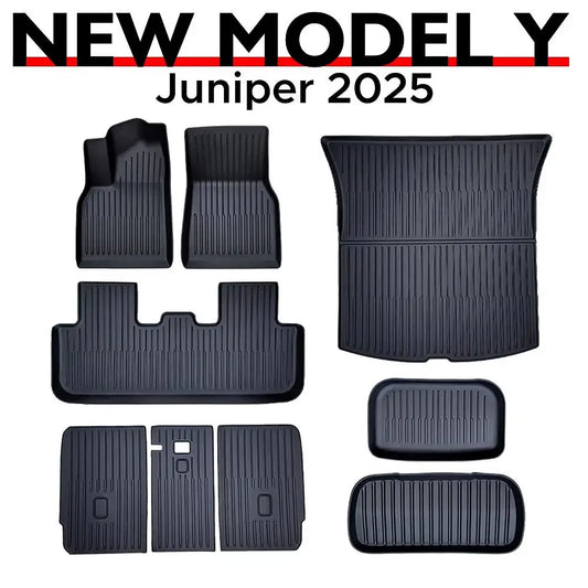 Color Name: PURPLE, Size: X - TPE Floor Mats For New Tesla Model Y Launch 2025+ Juniper Cargo Liner All Weather Trunk Mats Floor Liner Seat Backrest Mats